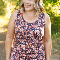 IN STOCK Luxe Crew Tank - Navy Floral Mix | Women's Tank Top FINAL SALE