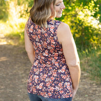 IN STOCK Luxe Crew Tank - Navy Floral Mix | Women's Tank Top FINAL SALE