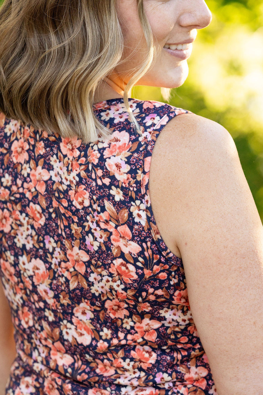 IN STOCK Luxe Crew Tank - Navy Floral Mix | Women's Tank Top FINAL SALE