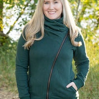 IN STOCK Quinn ZipUp Cowl - Evergreen | Women's Hoodie