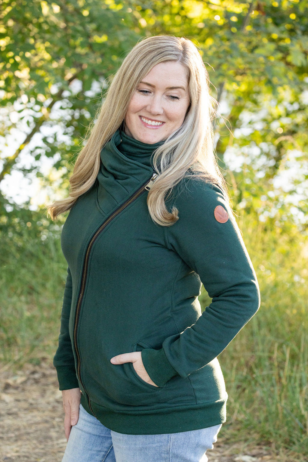 IN STOCK Quinn ZipUp Cowl - Evergreen | Women&