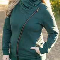 zip up green womens hoodie