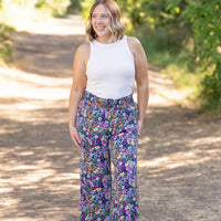 IN STOCK Presley Palazzo Pants - Navy and Pink Floral Mix