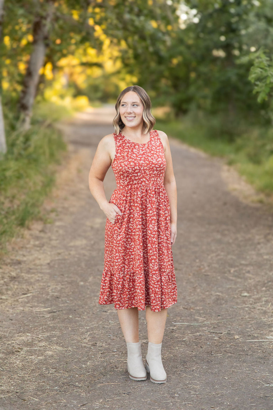 IN STOCK Bailey Dress - Rust Floral | Women's Tank Dress FINAL SALE