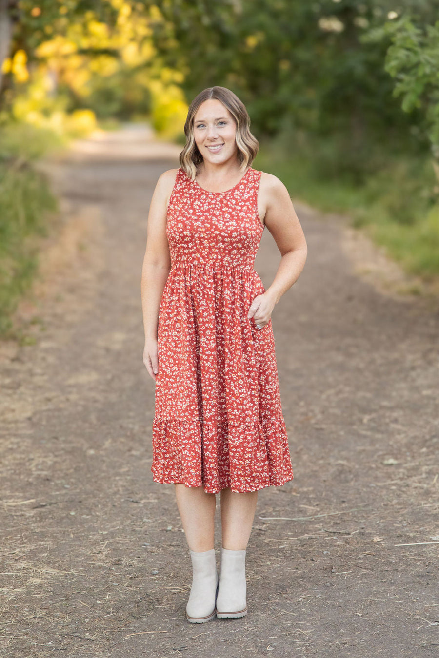 IN STOCK Bailey Dress - Rust Floral | Women's Tank Dress FINAL SALE