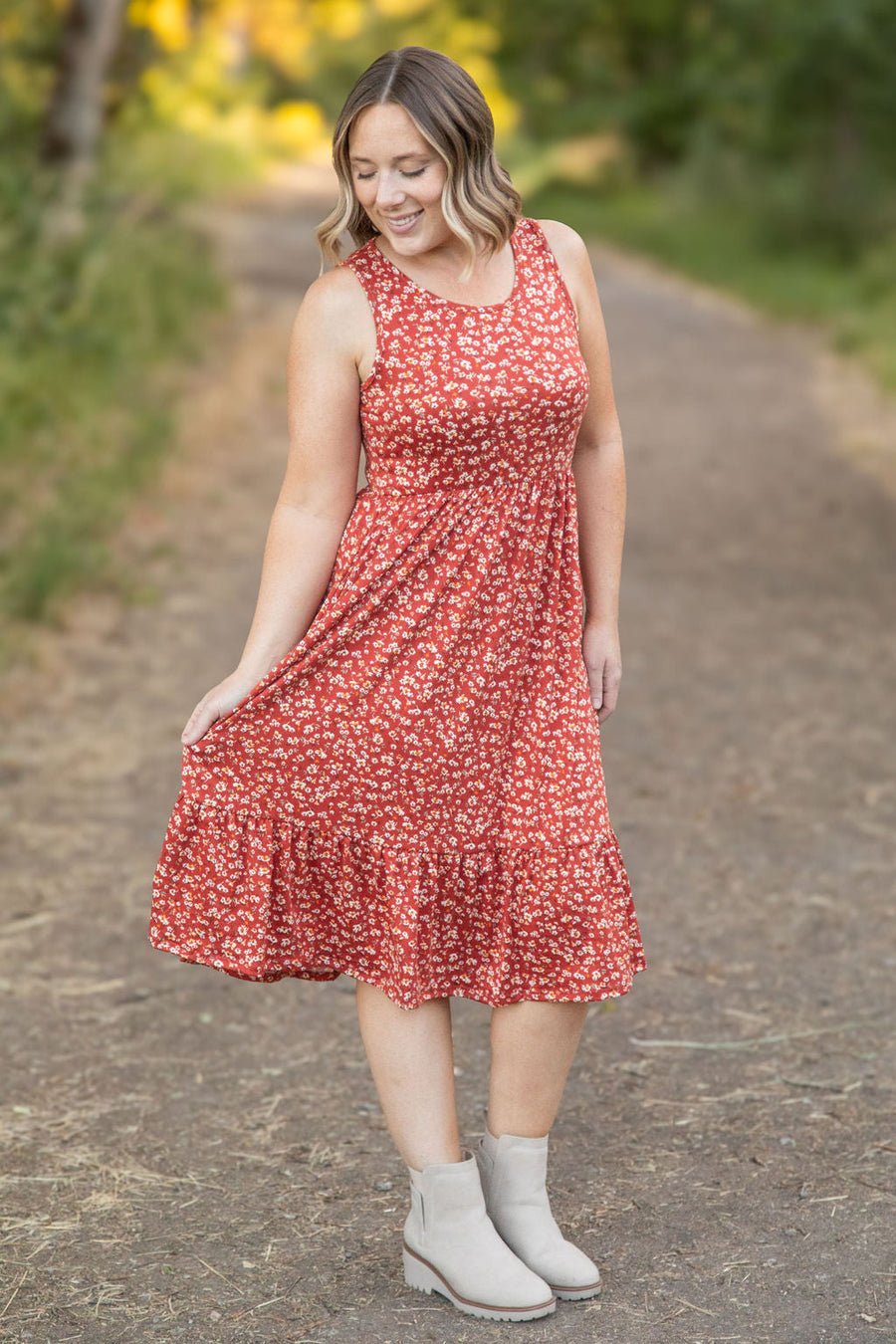 IN STOCK Bailey Dress - Rust Floral | Women's Tank Dress FINAL SALE