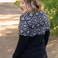 IN STOCK Natalie Pullover - Black Geometric