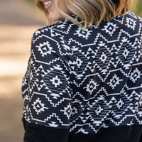 IN STOCK Natalie Pullover - Black Geometric