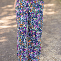 IN STOCK Presley Palazzo Pants - Navy and Pink Floral Mix