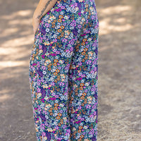 IN STOCK Presley Palazzo Pants - Navy and Pink Floral Mix