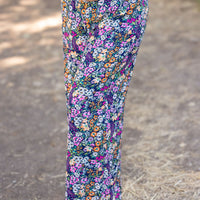 IN STOCK Presley Palazzo Pants - Navy and Pink Floral Mix