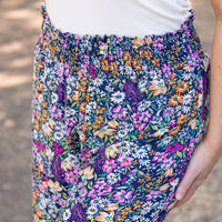 IN STOCK Presley Palazzo Pants - Navy and Pink Floral Mix