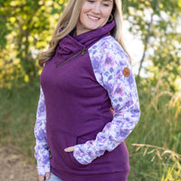 IN STOCK Zoey ZipCowl - Plum and Purple Floral FINAL SALE