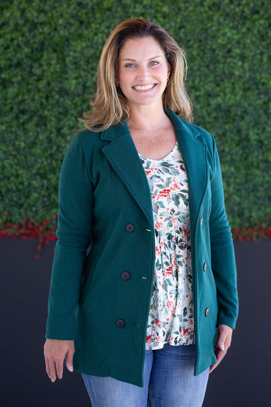 IN STOCK Scarlett Sweater Jacket - Hunter Green