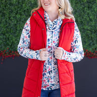 IN STOCK Harlow Long Vest - Red