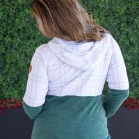 IN STOCK Hailey Pullover Hoodie - Mint and Red Plaid and Evergreen
