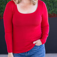 IN STOCK Alyssa Long Sleeve Top - Red