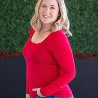 IN STOCK Alyssa Long Sleeve Top - Red