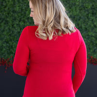 IN STOCK Alyssa Long Sleeve Top - Red
