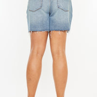 Kancan Full Size Raw Hem High Waist Denim Shorts