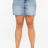 Kancan Full Size Raw Hem High Waist Denim Shorts