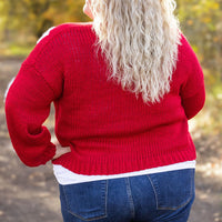 IN STOCK Snowflake Cardigan - Red