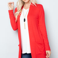 Celeste Full Size Open Front Cardigan with Pockets