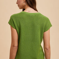 Annie Wear Round Neck Short Sleeve Sweater