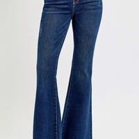 RISEN Tummy Control Frayed Hem Flare Jeans