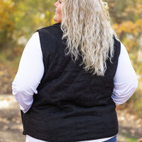 IN STOCK Reversible Vest - Corded Black and Plaid