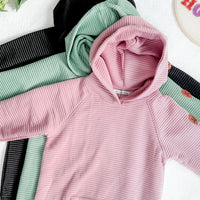 IN STOCK Tatum Textured Pullover Hoodie - Rose