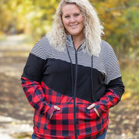 IN STOCK Colorblock Fullzip - Plaid and Stripes