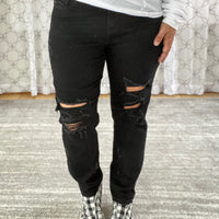 The Standout Judy Blue Black Boyfriend Jeans