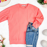 IN STOCK Corrine Ribbed Pullover Top - Coral