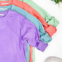 IN STOCK Corrine Ribbed Pullover Top - Purple