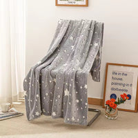 Gray Stars Glow Blanket