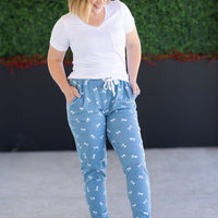 IN STOCK Classic Joggers - Teal Ribbons