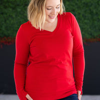 IN STOCK Leah Long Sleeve Top - Red