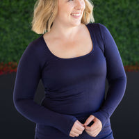 IN STOCK Alyssa Long Sleeve Top - Navy