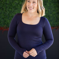 IN STOCK Alyssa Long Sleeve Top - Navy