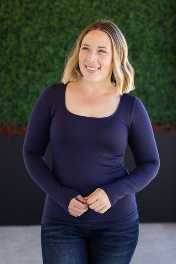 IN STOCK Alyssa Long Sleeve Top - Navy