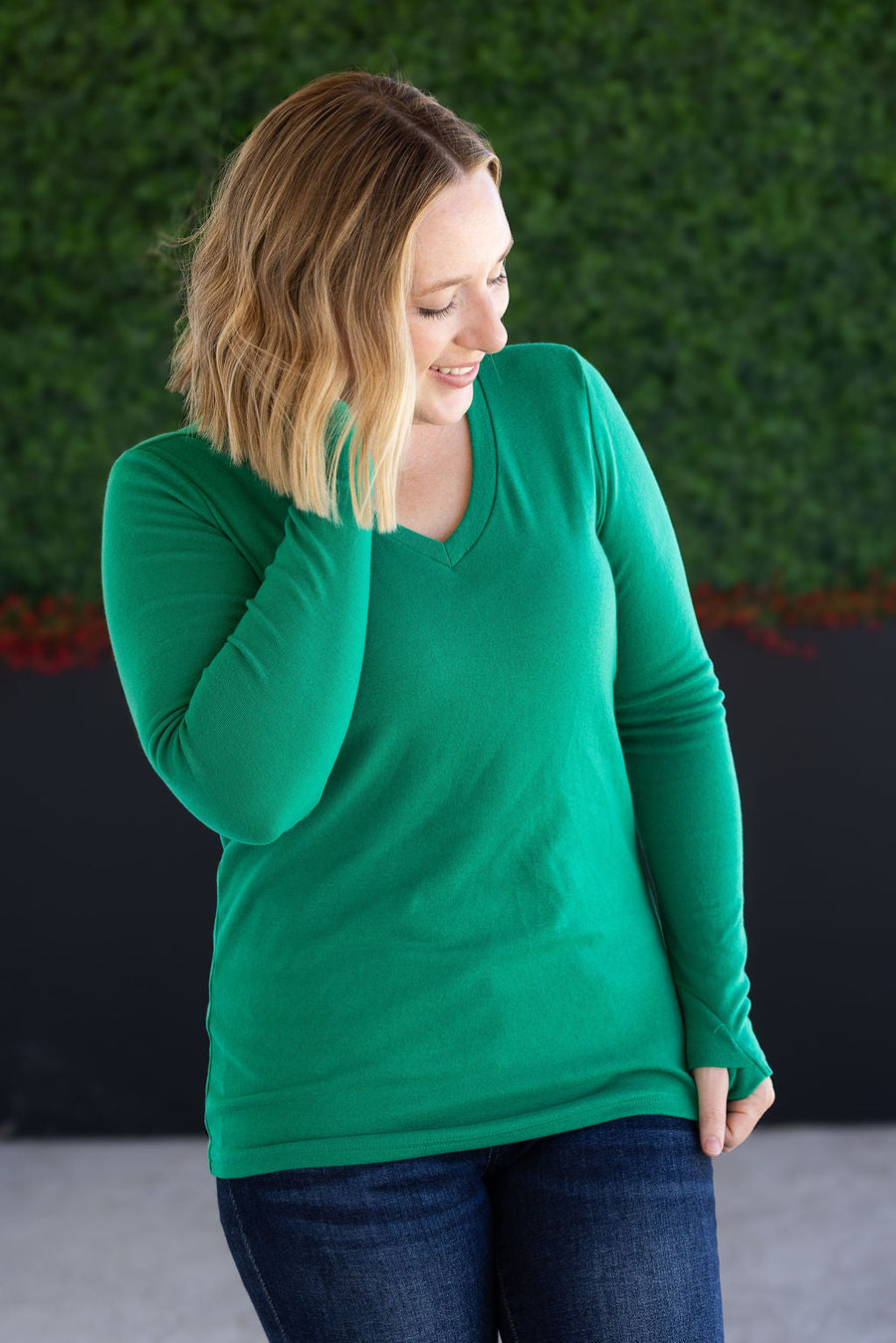 IN STOCK Leah Long Sleeve Top - Green