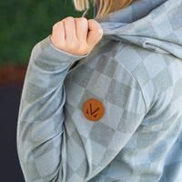 IN STOCK HalfZip Hoodie - Olive Checkers