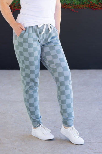 IN STOCK Classic Joggers - Olive Checkers