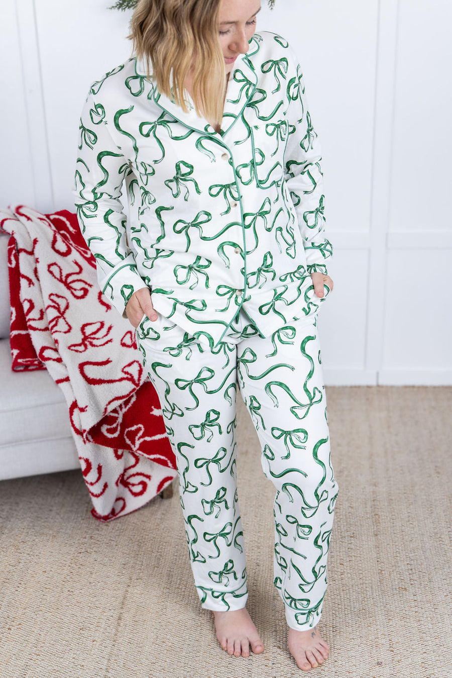 IN STOCK Ribbon Pajama Set - Green