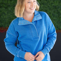 IN STOCK Jesse Vintage Wash Snap Pullover - Winter Blue