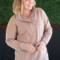IN STOCK Jesse Vintage Wash Snap Pullover - Tan