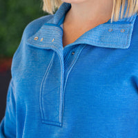 IN STOCK Jesse Vintage Wash Snap Pullover - Winter Blue