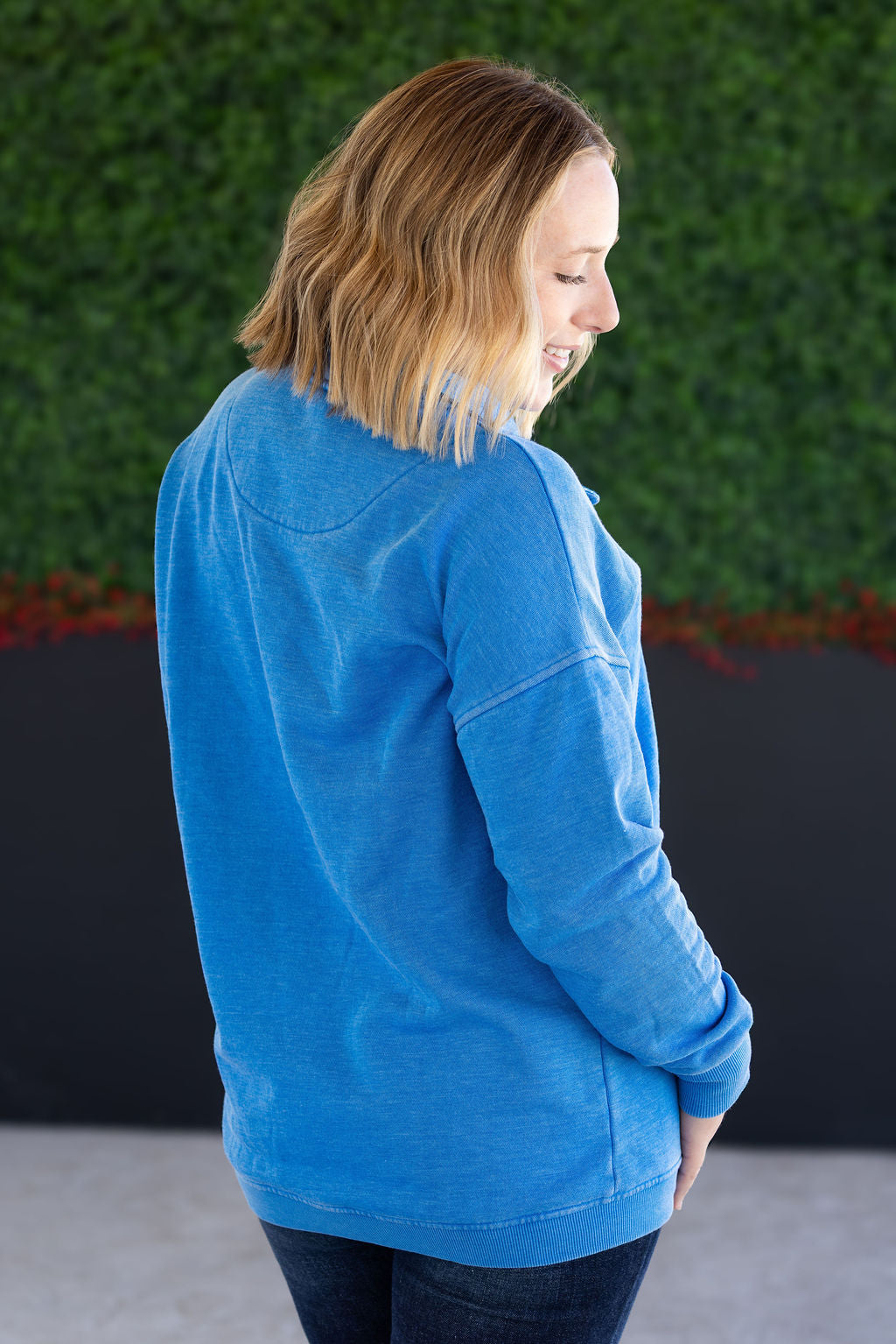 IN STOCK Jesse Vintage Wash Snap Pullover - Winter Blue
