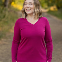 IN STOCK Leah Long Sleeve Top - Magenta | Women's Casual Top FINAL SALE